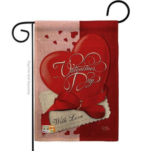 Breeze Decor BD-VA-G-101002-IP-DB-D-US15-BD 13 x 18.5 in. with Love Burlap Spring Valentines Impressions Decorative Vertical Double Sided Garden Flag