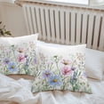 thumbnail image 5 of Retro Pink Outdoor Pillow Covers Pack of 2 Blue Wildflowers Country Floral Herbs Farmhouse Waterproof Throw Pillow Covers Decorative Cushion Cases for Patio Garden Tent Balcony Couch 20x20 inch, 5 of 8