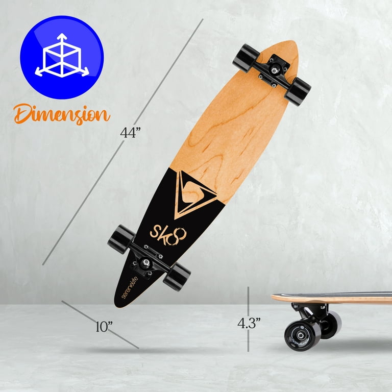 SereneLife Skateboard Mini Cruiser Ply Canadian Bamboo Maple