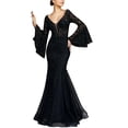 thumbnail image 2 of Robes Formelles Grande Taille Femmes Invité de Mariage Dames Dentelle Noire Aguichant Ajustée Sirène Banquet Soirée Longue Robe Grande Taille Robe d'Invitée de Mariage Noire m, 2 of 5