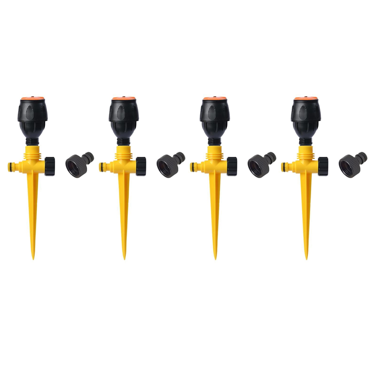 Bothyi 4x Rotating Garden Sprinklers Lawn Sprinklers Gardening Tools Versatile Supplies Yellow