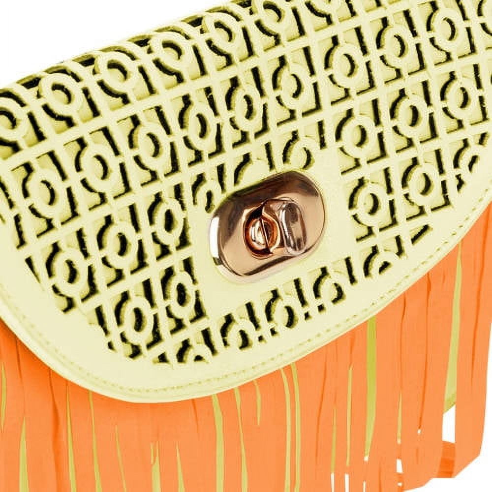 Women's Cute Compact Fringe Purse Shoulder Bag (Fits Cell Phones up to 6.25In x 3.1In)