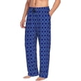 thumbnail image 2 of Uemuo Blue Lantern Shapes Pattern Men's Wide Leg Palazzo Lounge Pants with Pockets Light Weight Loose Comfy Casual Pajama Pants-Small, 2 of 9