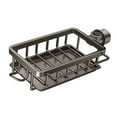 thumbnail image 2 of Estante de almacenamiento para grifo de cocina, cesta cuadrada izquierda con varilla, soporte de esponja fácil de instalar, escurridor para lavabos de negro, 2 of 8