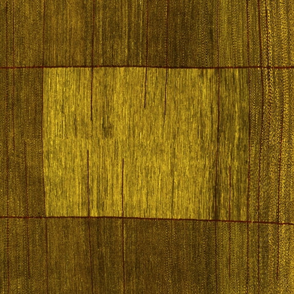 Ahgly Company Machine Washable Indoor Square Abstract Yellow Contemporary Area Rugs, 5' Square