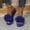 Blue, variant on Womens Boho Flowers Wedge Slide Sandals Summer Platform Comfort Nonslip High Heel Beach Sandals Yellow 6(37)