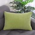 thumbnail image 2 of PiccoCasa 1 Piece Velvet Corn Striped Cushion Cover, 12" x 18", Light Green, 2 of 8
