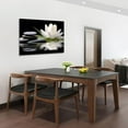 thumbnail image 4 of Zen Canvas Wall Art White Lotus and Black Zen Stones Bloom in Water Picture Prints for Yoga Spa Meditation Spiritual Room Bathroom Decor (Zen-1, 12"x18"), 4 of 6