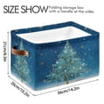 thumbnail image 3 of 1-Pack Square Closet Organizers with Handles Open Basket Bins Watercolor Christmas Tree Storage Basket for Home Office, 3 of 7