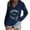 Navy, variant on Womens Long Sleeve St Patricks Day V Neck T-Shirt Plus Size Shamrock Letter Printed Tops Causal Loose Fit Saint Graphic Tees Shirts Green1 XXXL