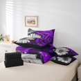 thumbnail image 5 of Erosebridal Rose 7 Pcs Comforter Set King,Purple Gray Black Rose Bed in a Bag with Flat Sheet and Fitted Sheet,3D Rose Flowers Daisy Floral Romantic Rose Bedding Set with Pillowcase & Sham, 5 of 5