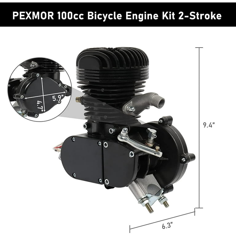 PEXMOR 100cc Bicycle Motor Engine Kit, 2-Stroke Petrol Gas Motor Motorized  Bike Kit, Gas Bike Conversion Refit Set Super Fuel-efficient for 26 28 V