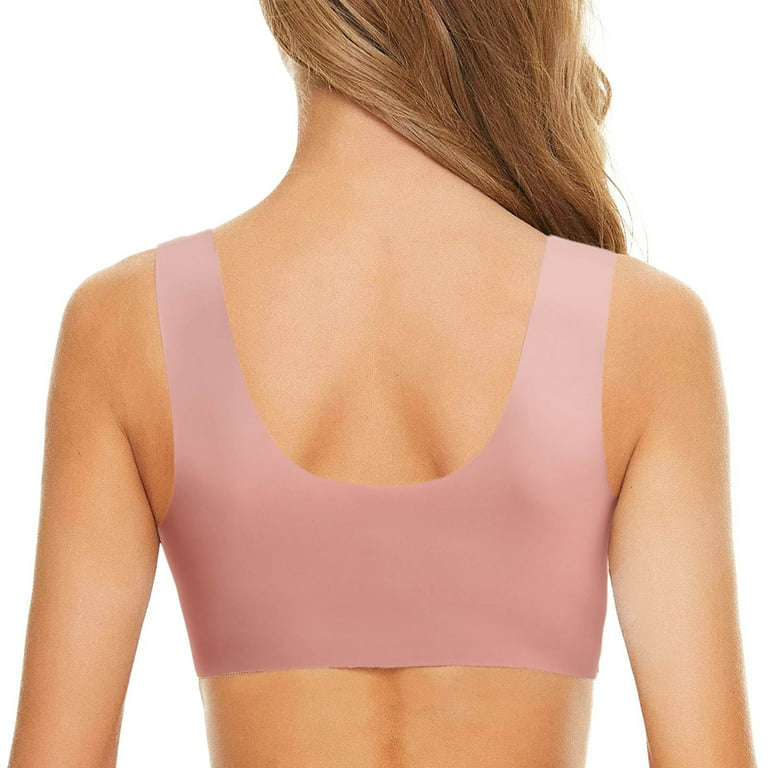 NECHOLOGY Sport Bras Women's Blissful Benefits Side Smoothing Wirefree Bra  Pink XX-Large