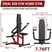 syedee Plate Loadable Seated Dip Machine, Tricep Dip Machine with Cable Bar for Bicep Chest Training Tricep Press, Hold up to 400LBS, Black and Red