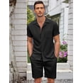 thumbnail image 3 of COOFANDY Men's 2 Pieces Casual Beach Outfits Short Sleeve Button Down Shirts Summer Short Set, 3 of 13