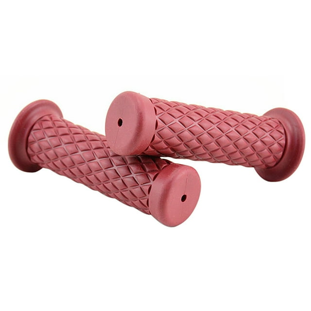 Poignée de Guidon de Moto en Caoutchouc Antidérapante, Remplacement de Poignée Imperméable, Rouge Vin