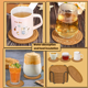 thumbnail image 5 of 8 Pzas Bebida Coasters con Soporte, Absorbente Coasters para Bebidas Taza Minimalista Coasters Juego de Posavasos de Algodón Tejido Coasters para Mesa de Café Decoración Del Hogar Bar Regalo para, 5 of 8