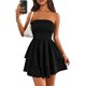 thumbnail image 1 of Vestido PRETTYGARDEN para mujer, verano 2025, sin tirantes, tubo, negro, 1 of 7