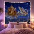 thumbnail image 2 of Golden Carriage Flying Over a Christmas Village, Dreamy Fantasy Style for Festive Decor Lovers, Festive Wall Art, Christmas Gift, Tapestry Wall Hanging for Living Room and Entryway, 2 of 7
