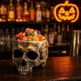 thumbnail image 6 of 3.94IN Gothic Skull Resin Planter Pot, Halloween Skull Succulent Flower Pot, Multi-Purpose Skull Decor Container for Indoor Plants, Candy, Table Bar Decor,Gold, 6 of 7