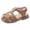 Khaki, variant on Leather Kids Sandals - Natural Cork Footbed Non-Slip Slides for Kids - Lightweight Girls Sandals - Water-Resistant Girls Sandals Toddler Sandals,White,Size 6.5
