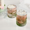 thumbnail image 4 of 2 Pack Bathroom Canisters Transparent Storage Jar for Cotton Ball, Swab, Floss Gradient Elegant Floral, 4 of 6