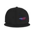 thumbnail image 3 of DouZhe Flat Brim Cap Snapback Hat, America Eagle Prints Adjustable Black Adult Baseball Cap, 3 of 6