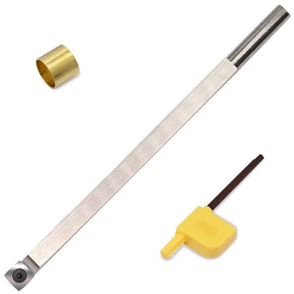 10 Inches Wood Turning tools Carbide Tipped Lathe Chisel Rougher Tool bar With 15mm Square Radius Carbide Insert for wood hobbyist or DIY or carpenter,Handle not Include