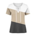 thumbnail image 5 of Kezqiaxn Business Casual Tops for Women Drewstring Short Sleeve V-Neck Loose Blouse Womens Shirts Fashion Clothing, 5 of 5