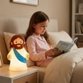 thumbnail image 3 of Jesus Night Light Rechargeable Bedside Night Light Dimmable Silicone LED Light Ideal for Religious Gatherings, Gifts for Sunday School, Baptism Presents, Easter Egg Decorations (blue), 3 of 5