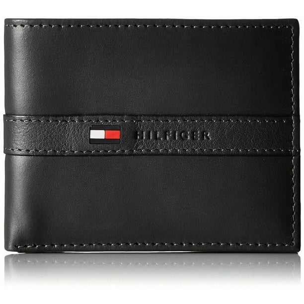 Tommy Hilfiger Men's RFID Tech Protection Slim Smooth Leather Bifold Wallet