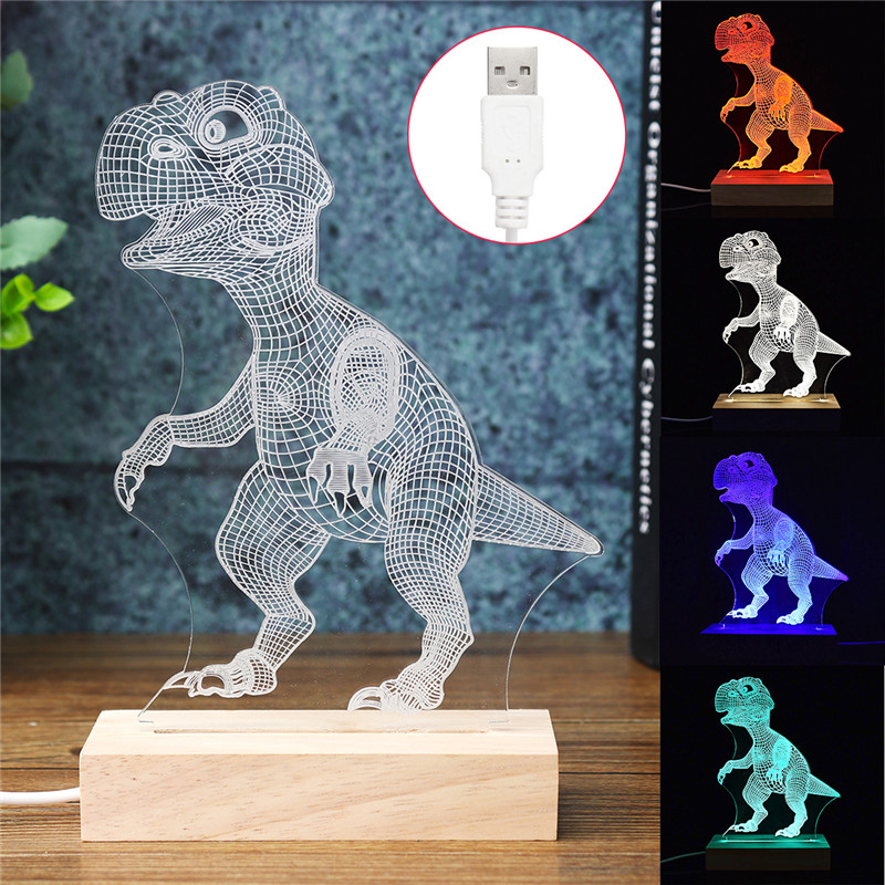 Usb 3d Dinosaur Night Light Led Desk Table Decoration Lamp Bedside Lamp Kids Gift Fashion Creative Red Blue Green Warm White Color Changing Walmart Com Walmart Com