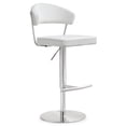 thumbnail image 1 of TOV Furniture Cosmo White Vegan Leather Barstool w, 1 of 5