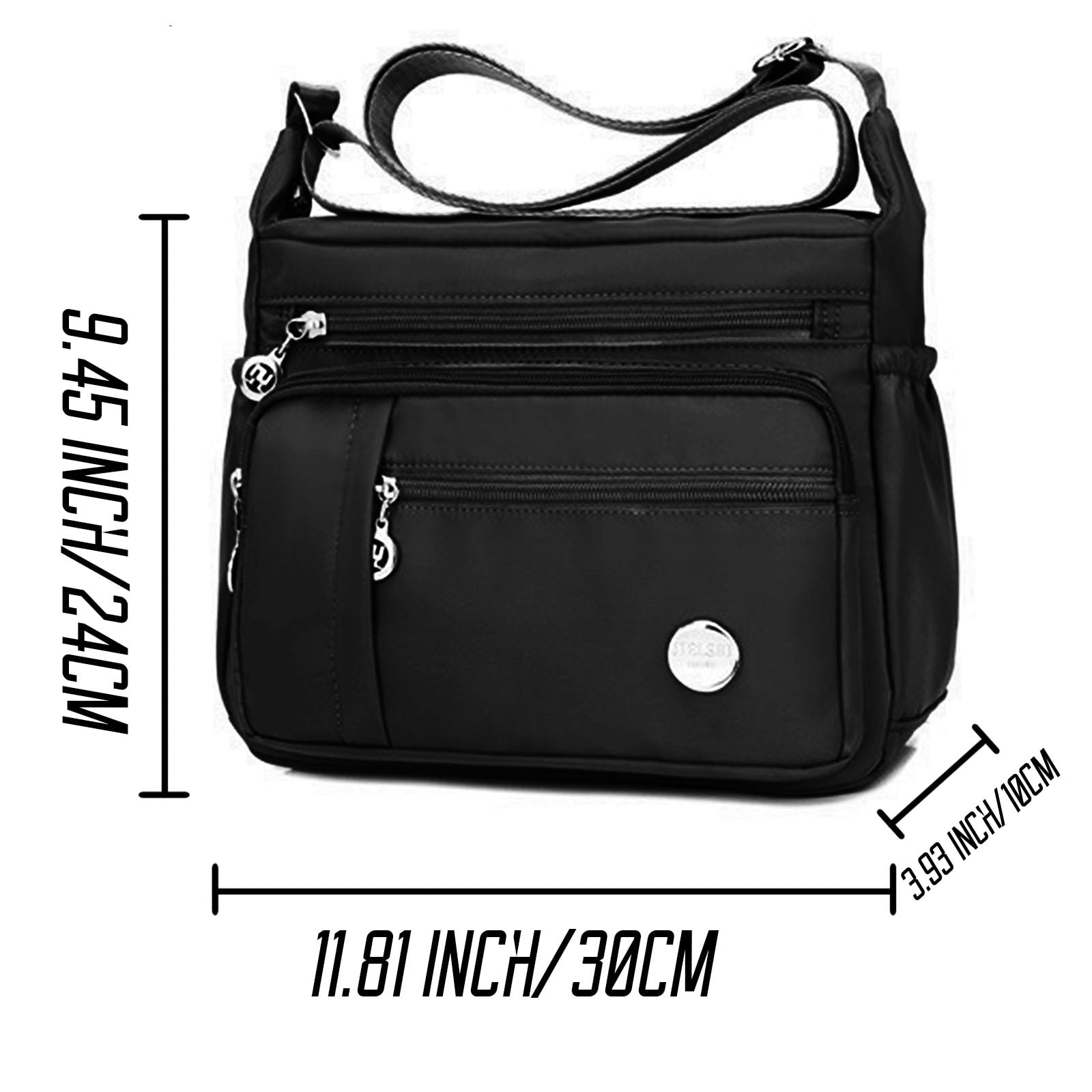 Nausy Women's Nylon Fabric Crossbody Bag, Black - Walmart.com