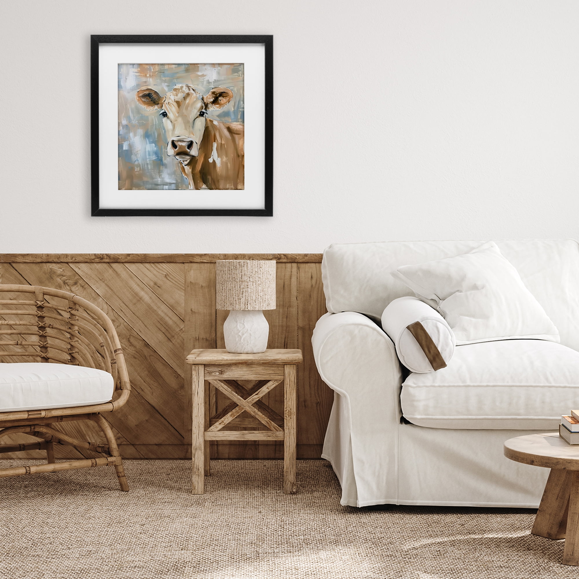 Stupell Industries The Brown Cow Abstract Black Framed Print Under Glass, design by Tina LeCour