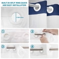 thumbnail image 5 of No Hook Shower Curtain, Navy Blue Ombre Shower Curtains for Bathroom with See Through Top Window, Farmhouse Blue Gradient Color Aesthetic Waterproof & Washable Bath Curtain Stall 48"x72", 5 of 9
