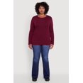 thumbnail image 3 of Women's Plus Size Long Sleeve Crew Neck Tee, 3 of 5
