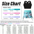 thumbnail image 7 of Linjinx Kids Girls Dance Crop Top with Side Drawstring Booty Shorts Set 2 Piece Gymnastics Outfits Blue Floral 8, 7 of 7