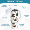 thumbnail image 2 of Yayeee 30oz Stainless Steel Tumbler with Straw and Handle Double-Wall Insulated Travel Water Bottle, Brown Christmas House, 2 of 8
