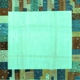 thumbnail image 1 of Ahgly Company Indoor Square Solid Turquoise Blue Modern Area Rugs, 8' Square, 1 of 4