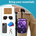 thumbnail image 6 of COEQINE Forearm Crutch Accesories Walking Stick Bag Purple Cherry Blossom Elbow Crutch Pouch, Cane Attachment, with Multiple Pockets, Phone Holder, for Adults Women Men, 6 of 7