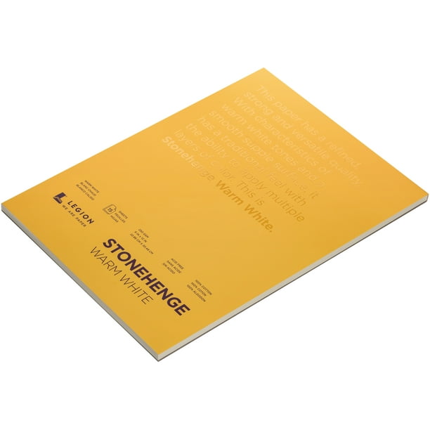 Stonehenge Paper Pad 9 "X 12" 15 Feuilles/pkg-Chaud Blanc 90Lb