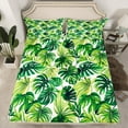 thumbnail image 2 of Manfei Green Monstera Full Size Sheets,Natural Leaf Bed Sheets Tropical Botanical Tree Sheet Sets For Child,Breathable Home Decor,4pcs, 2 of 7