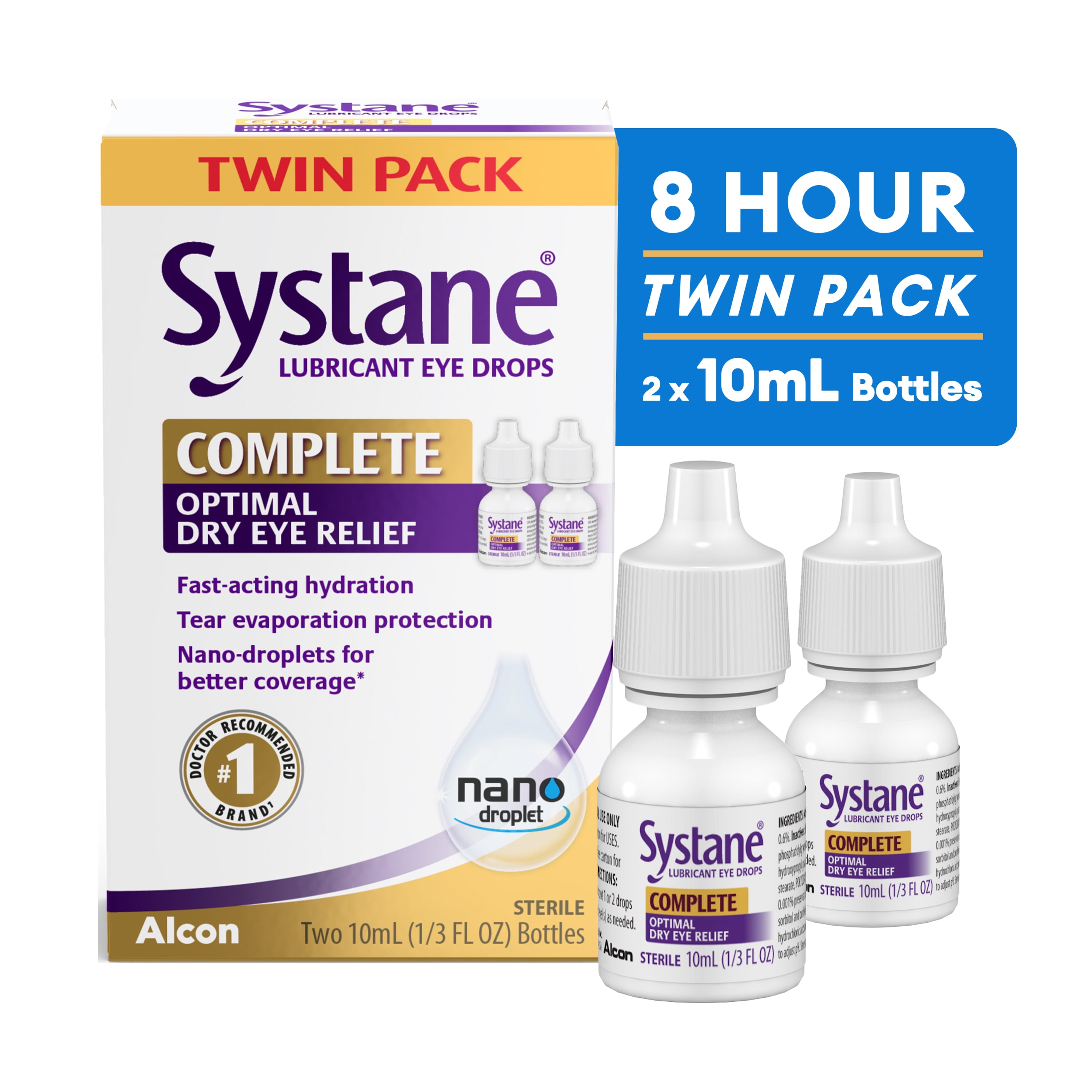 GenTeal Tears Severe Day Night Gel Lubricant Eye Drops 0.3 fl oz for Dryness  Relief - Walmart.com