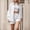 White, variant on Women's Oversized 2 Piece Short Sets Cotton Solid Long Sleeve Button Down Shirts Outfits Summer Beach Vacation Relaxed Fit Suits