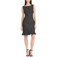 thumbnail image 1 of Vestido con volantes de lunares para mujer de American Living, negro, 18, 1 of 1