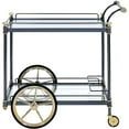 thumbnail image 3 of ACME Cyrus Rectangular Glass Top Serving Cart with 2 Shelves in Black and Clear, 3 of 6