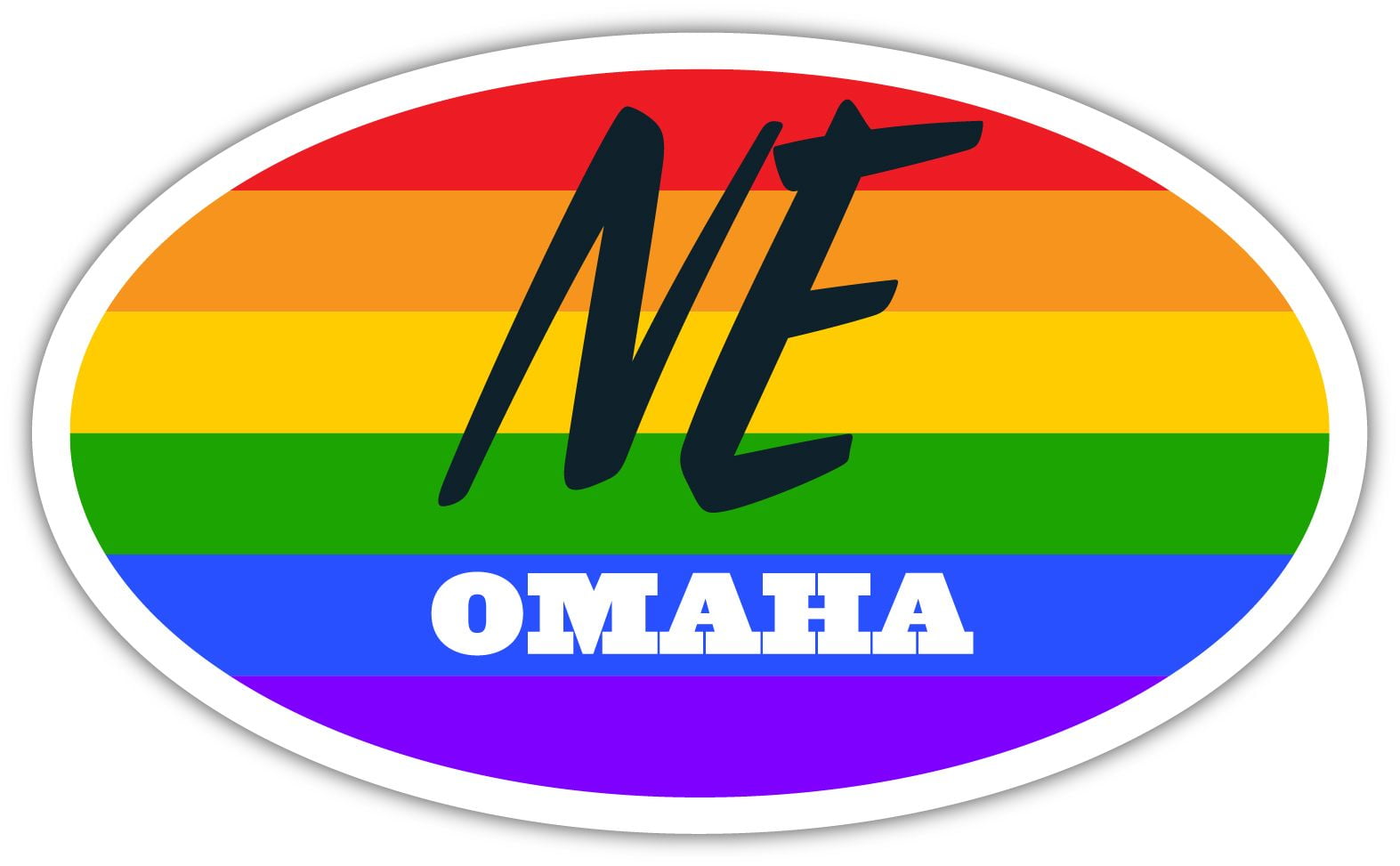 Omaha NE Nebraska Douglas County Rainbow Pride Flag 6 Stripes Pride