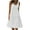 White, variant on WIZUTIZ Womens Summer Dress Stylish Casual Knee-Length Solid Vacation Dress U Neck Sleeveless Sun Dress for Teen Girls Crochet Ruffled Linen Cocktail Dress Army Green L