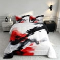 thumbnail image 2 of Manfei Abstract Ink Painting Full Size Comforter Sets, Watercolor Ombre Bedding Comforter Set, Red, Black and White, Gray Reversible 3pcs, 1 Comforter and 2 Pillowcases, 2 of 6